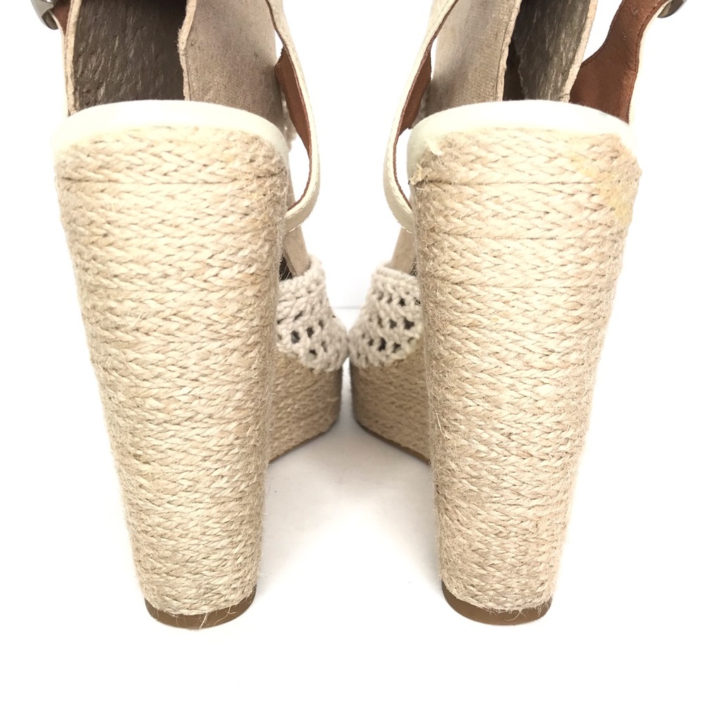 Lucky Brand Crochet Macrame Wedge Sandals Boho - Picture 3 of 8